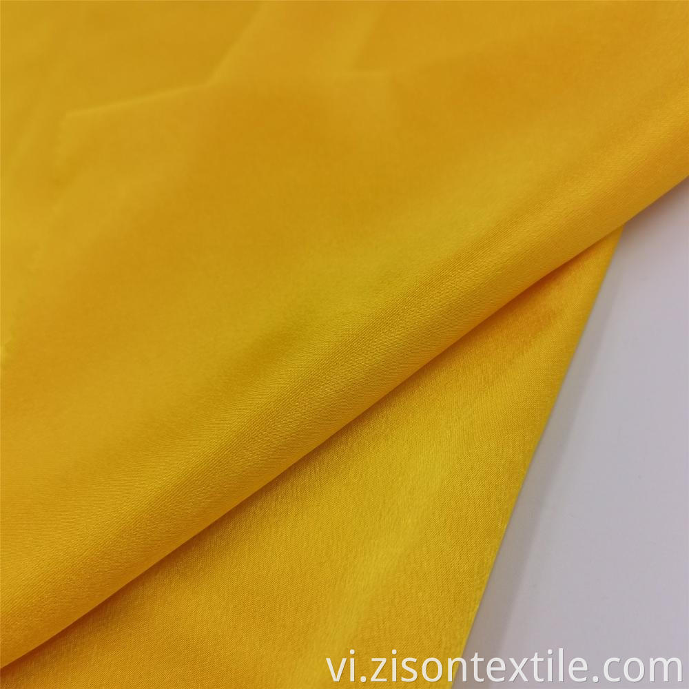 Yellow Dyed Woven Plain Crepe Back Polyester Satin Fabrics